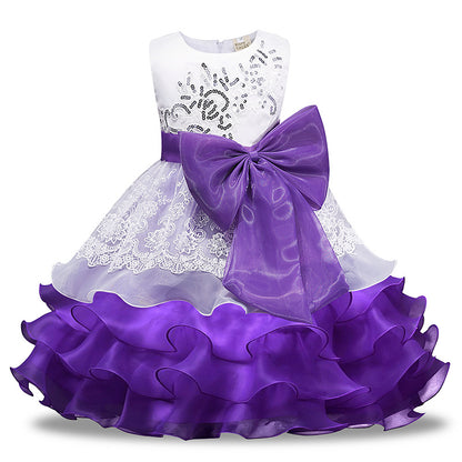 Girls' Sequined Dress Bow Kids Skirt - Glamour Gale