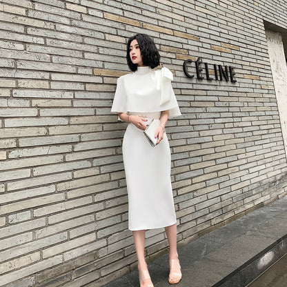 Women's Fashionable White Evening Dress