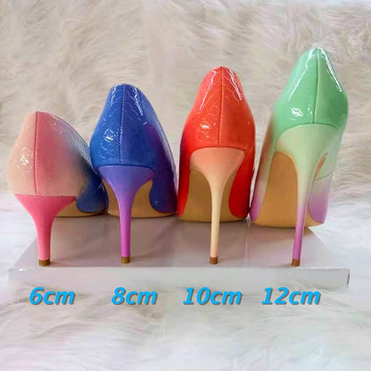 Women's Stiletto Heel Pointed-toe Fashion Sequined Green High Heels