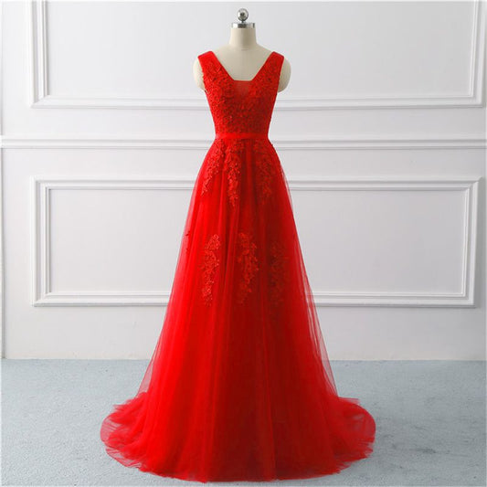 Little Tail Wedding Bridesmaid Dress Lace Performance Evening Dress Female