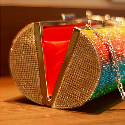 Rainbow Rhinestone Purse Evening Bag