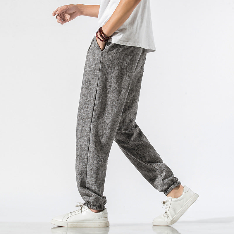 Japanese linen beam pants men - Glamour Gale