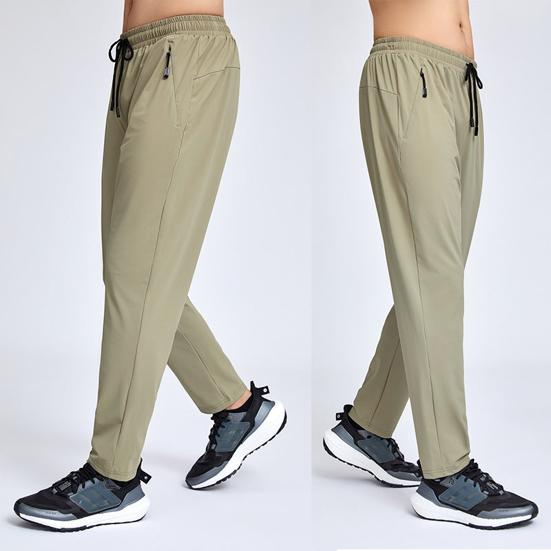 Summer Quick-drying Sports Men's Casual Straight Length Running Workout Training Loose Elastic Pants