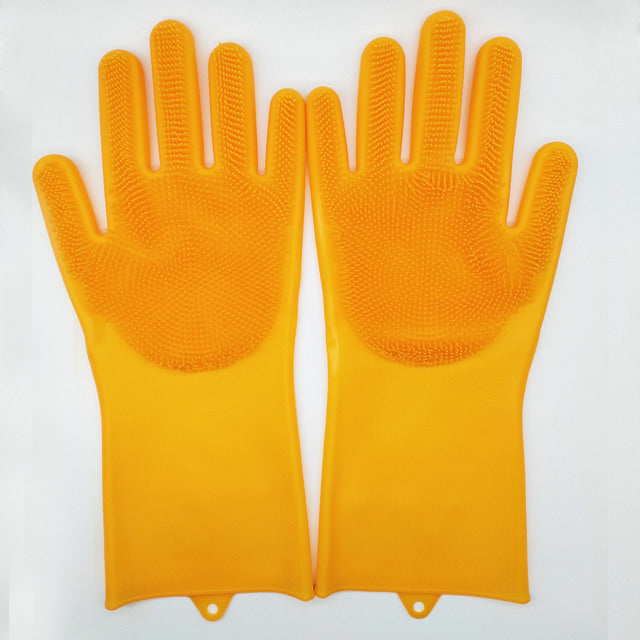 Silicone dishwashing gloves pet brush gloves