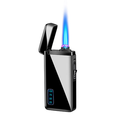 Gas Electric Double Fire Metal Lighter Windproof Direct Flame Double Electric Lighter Customized