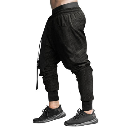 Men's Casual Pants Slim-fit Solid Color Ankle-tied Trousers - Glamour Gale