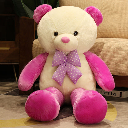 Two-tone Candy Color Bow Tie Teddy Bear Plush Toy