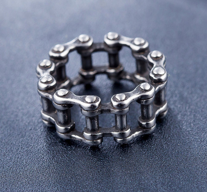 Stainless Steel Link Chain Motorcycle Boy Rings Punk Rock Mens Biker Jewelry Love Accessories Birthday Gifts