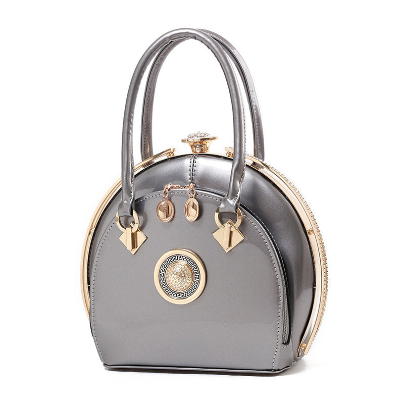 Bright leather high-end handbags noble fashion trend