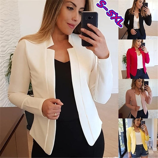 Women's Solid Color Casual Professional Small Blazer Top