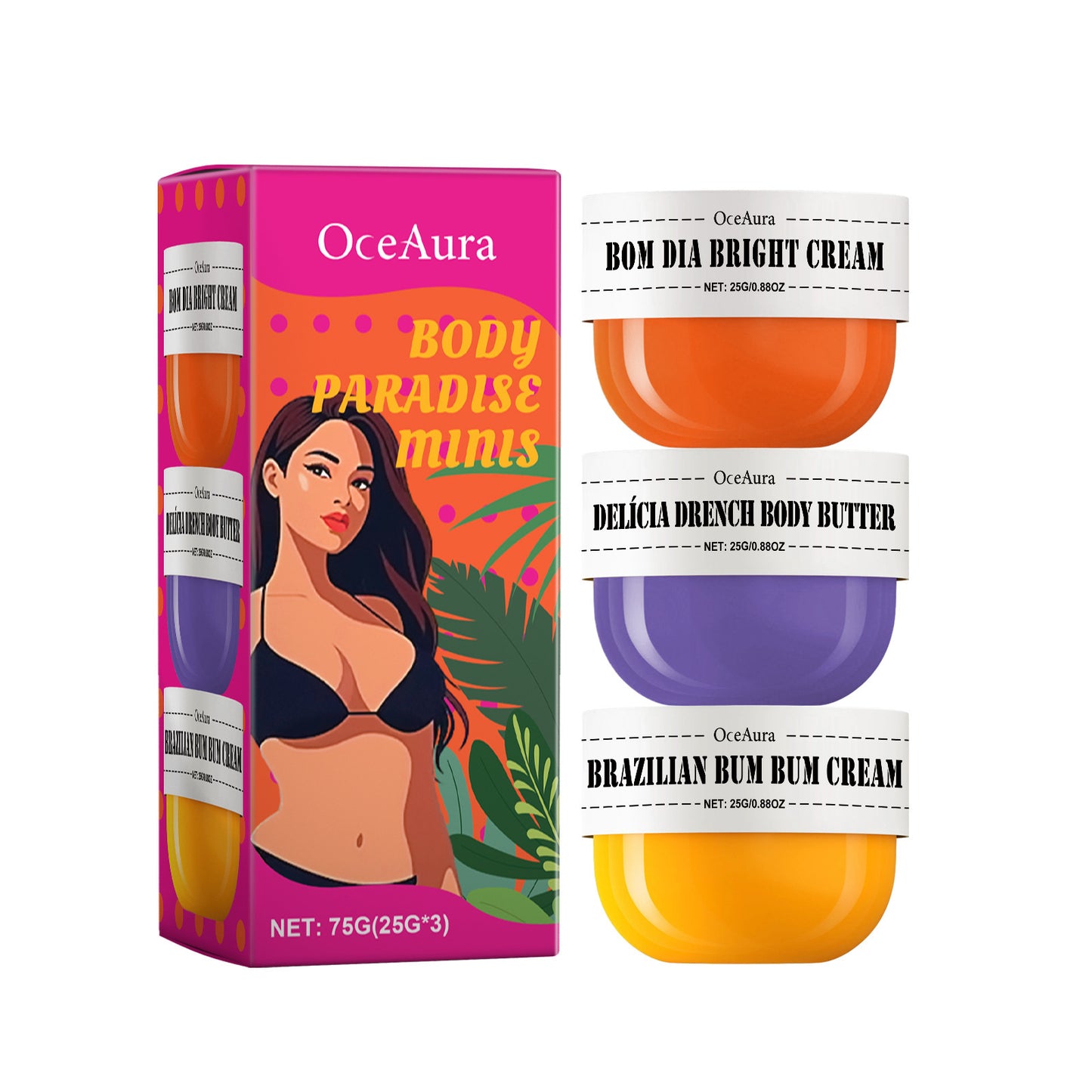 OCE AURA - Body Moisturizing Neck Cream Nourishing Moisturizing Dry 25g x 3pcs