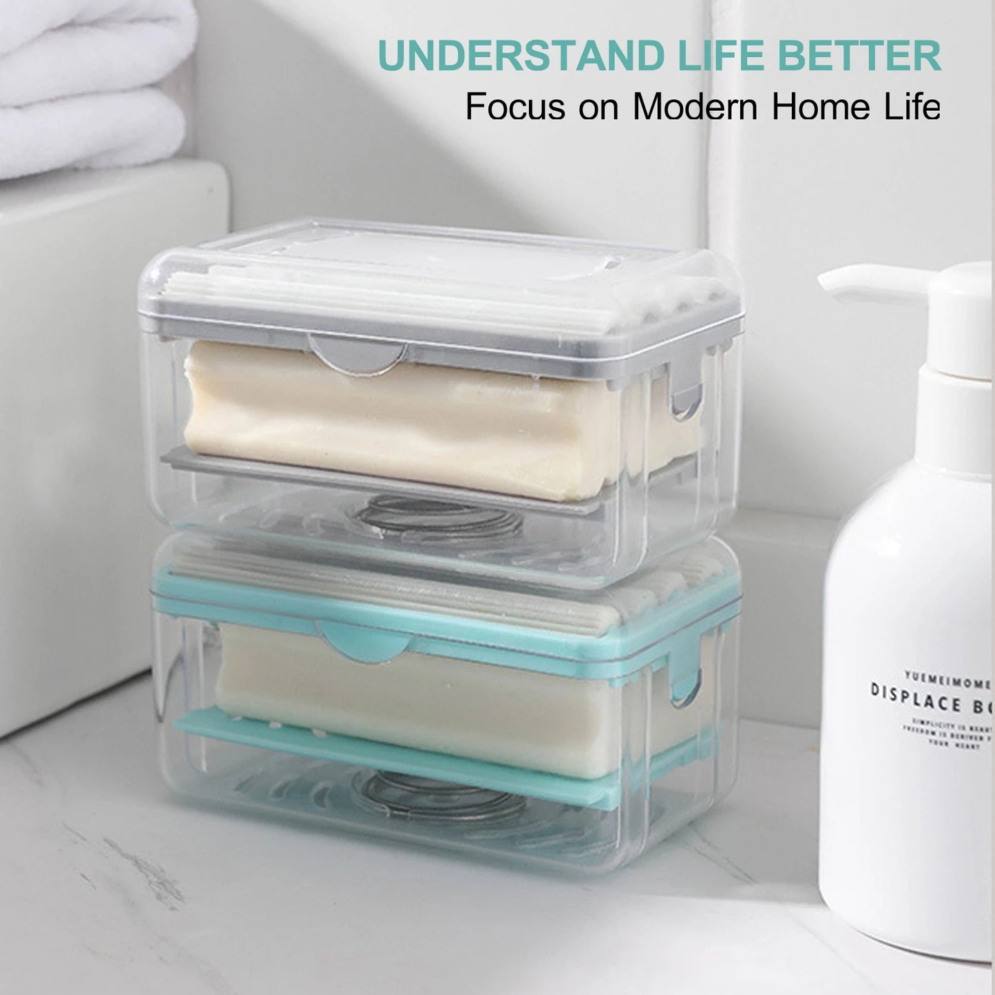 New Usage Roller Type Soap Dish Holder For Bathroom Toliet Soap Box Plastic Storage Container With Drain Water Bathroom Gadgets