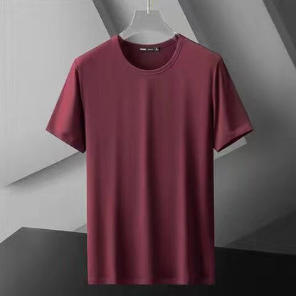 Men's Short-sleeved Solid Color Summer Thin Quick-drying Stretch Modal Cotton Ice-feeling Top