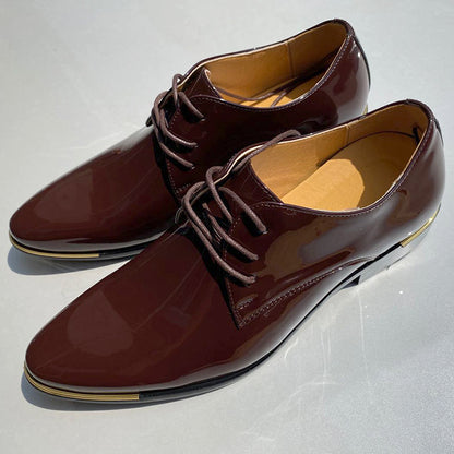 Pointed Toe Retro British Men's Business Casual Leather Shoes