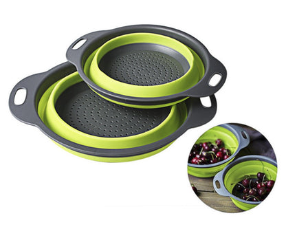 Foldable Silicone Colander Fruit Vegetable Washing Drain Basket Strainer Kitchen Collapsible Silicone Colander Baskets