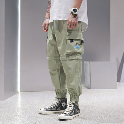 New Men's Detachable Workwear Cropped Pants Shorts