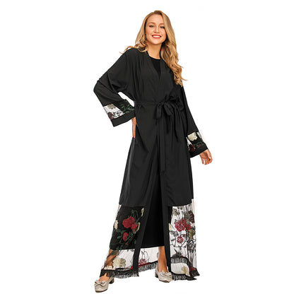 New Women's Cardigan Robe Stitching Embroidery - Glamour Gale