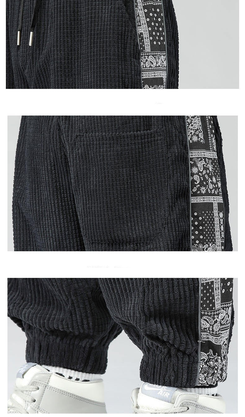 Men's Casual Pants Waist With Fruit Flower Stitching - Glamour Gale