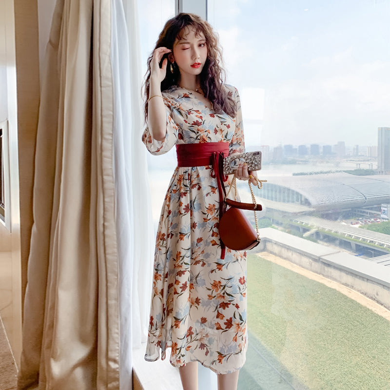 Floral chiffon dress