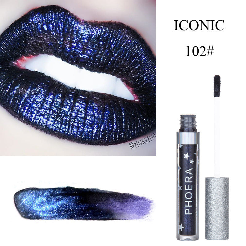 PHOERA - Moisturizing Candy Color Lip Gloss Waterproof Glitter Liquid Lipstick Long Lasting Makeup Lipstick