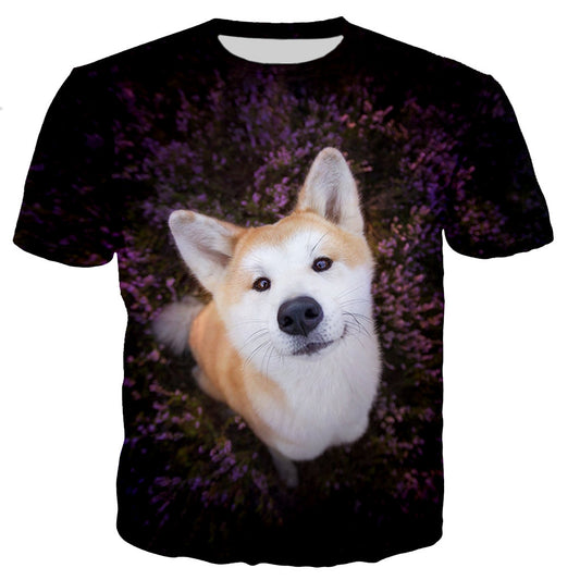 Dog 3D Print Short Sleeve T-Shirt