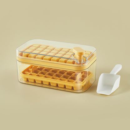 One-button Press Type Ice Mold Box Plastics Ice Cube Maker Ice Tray Mold With Storage Box With Lid Bar Kitchen Accessories