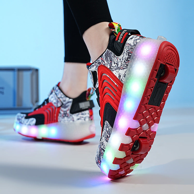 Children's Wheel Shoes LED  Light Emitting Charging Children's Lamp Shoes