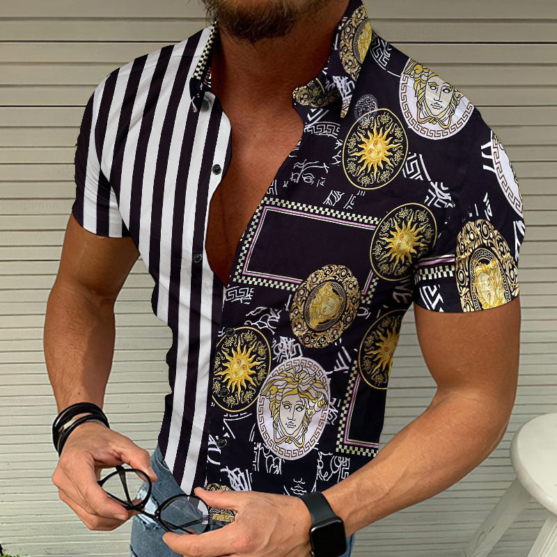 Men's Summer Beach Print Shirt