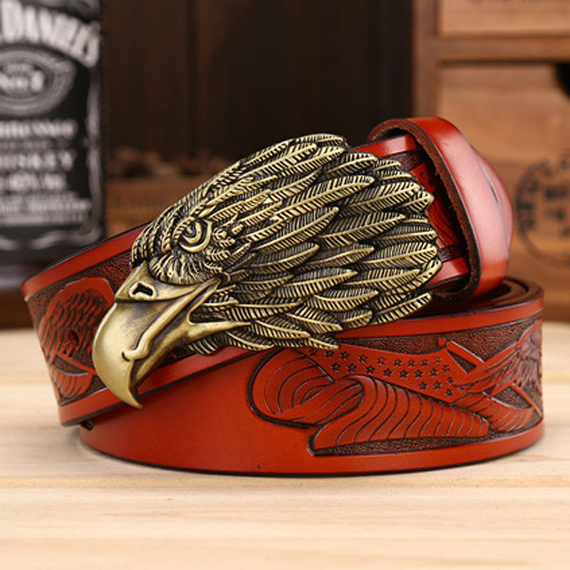 Fashion Cowhide Leisure Eagle Head Belt