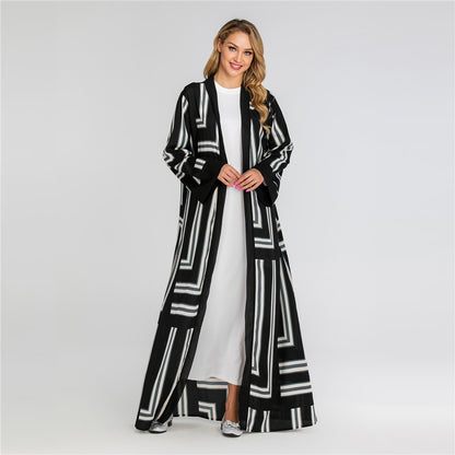 Striped Loose Lace Up Cardigan Robe Women - Glamour Gale