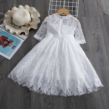 Girls Lace Dress Spring And Autumn - Glamour Gale