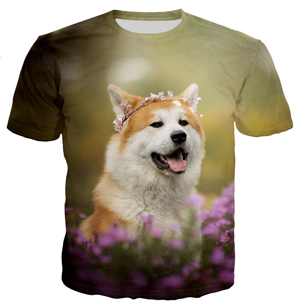 Dog 3D Print Short Sleeve T-Shirt