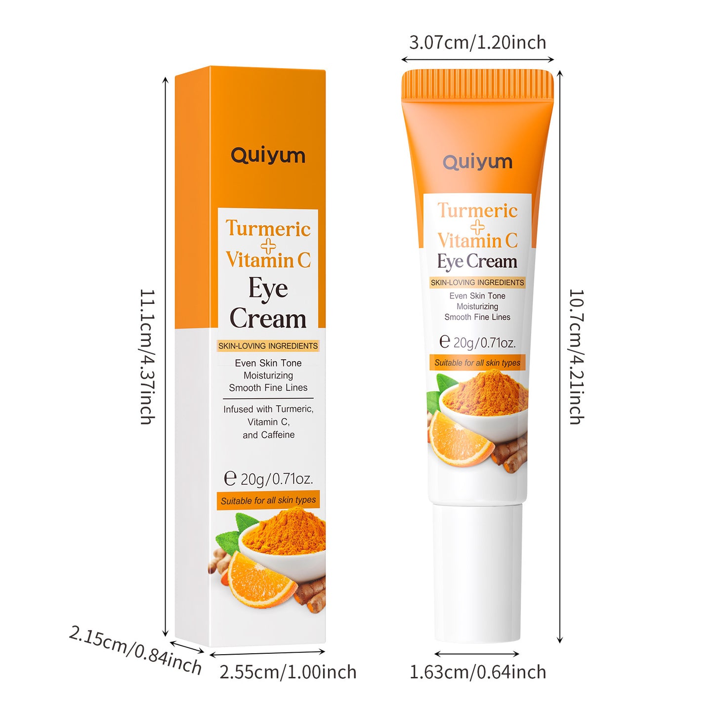 QUIYUM: Turmeric Vitamin C Eye Cream 15g Moisturizing