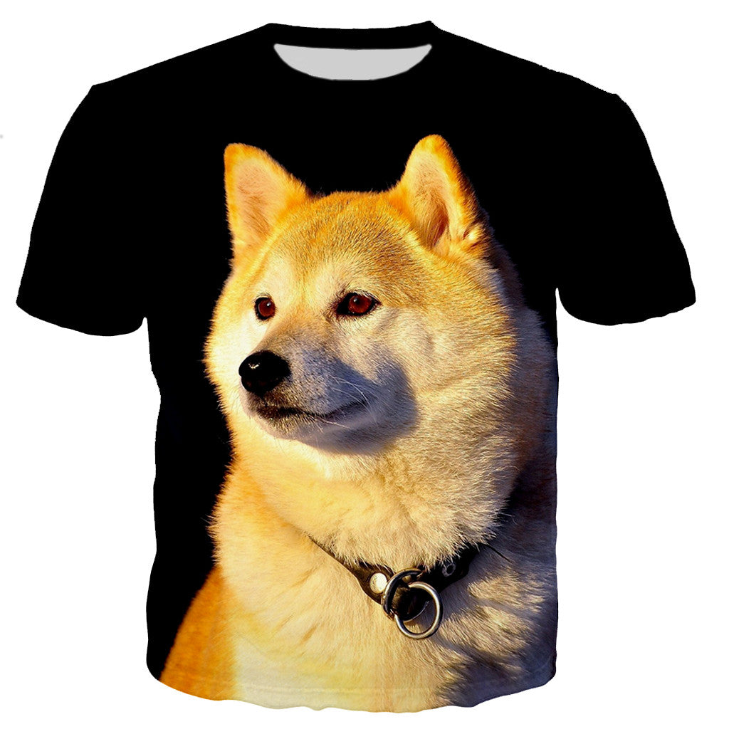 Dog 3D Print Short Sleeve T-Shirt