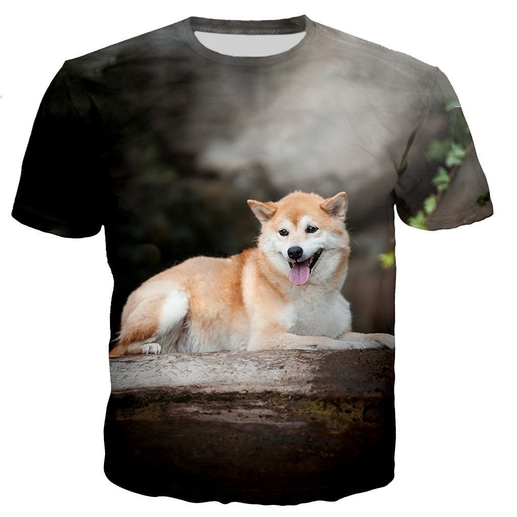 Dog 3D Print Short Sleeve T-Shirt