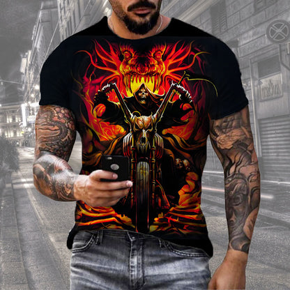 Men's Digital Print Street Sports Short Sleeve T-Shirt