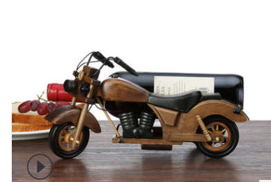 Motorcycle wooden wine rack