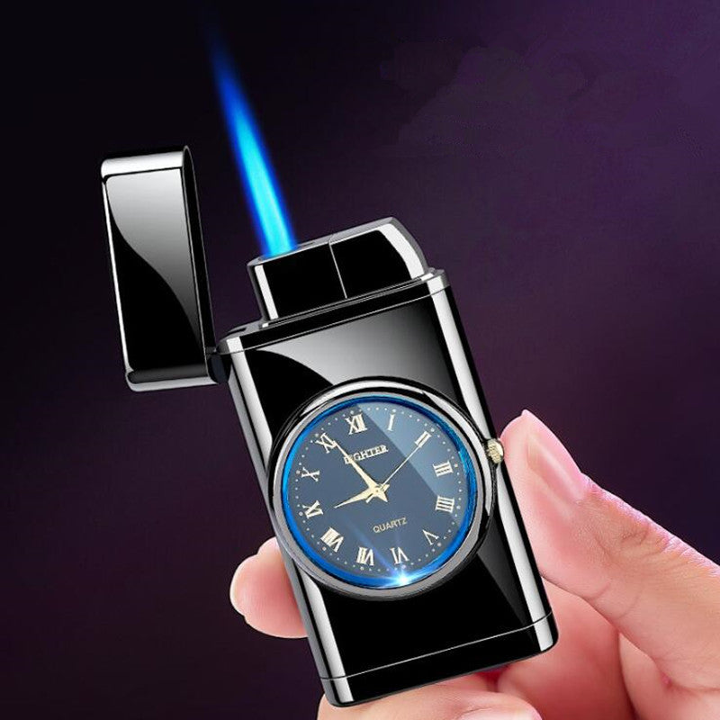 Personalized Creative Multifunctional Electronic Watch Cigarette Lighter-in-one Body Multi-purpose LED Flashing Lamp Gift Lighter