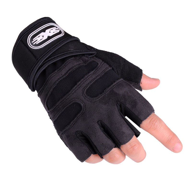 Wristband Fitness Half-finger Gloves For Men And Women Riding