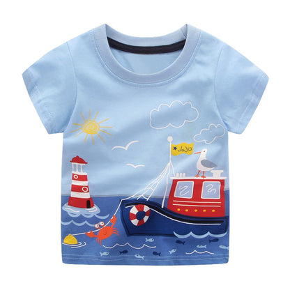 Boys' T-shirt Cotton Comfortable Loose Half Sleeves