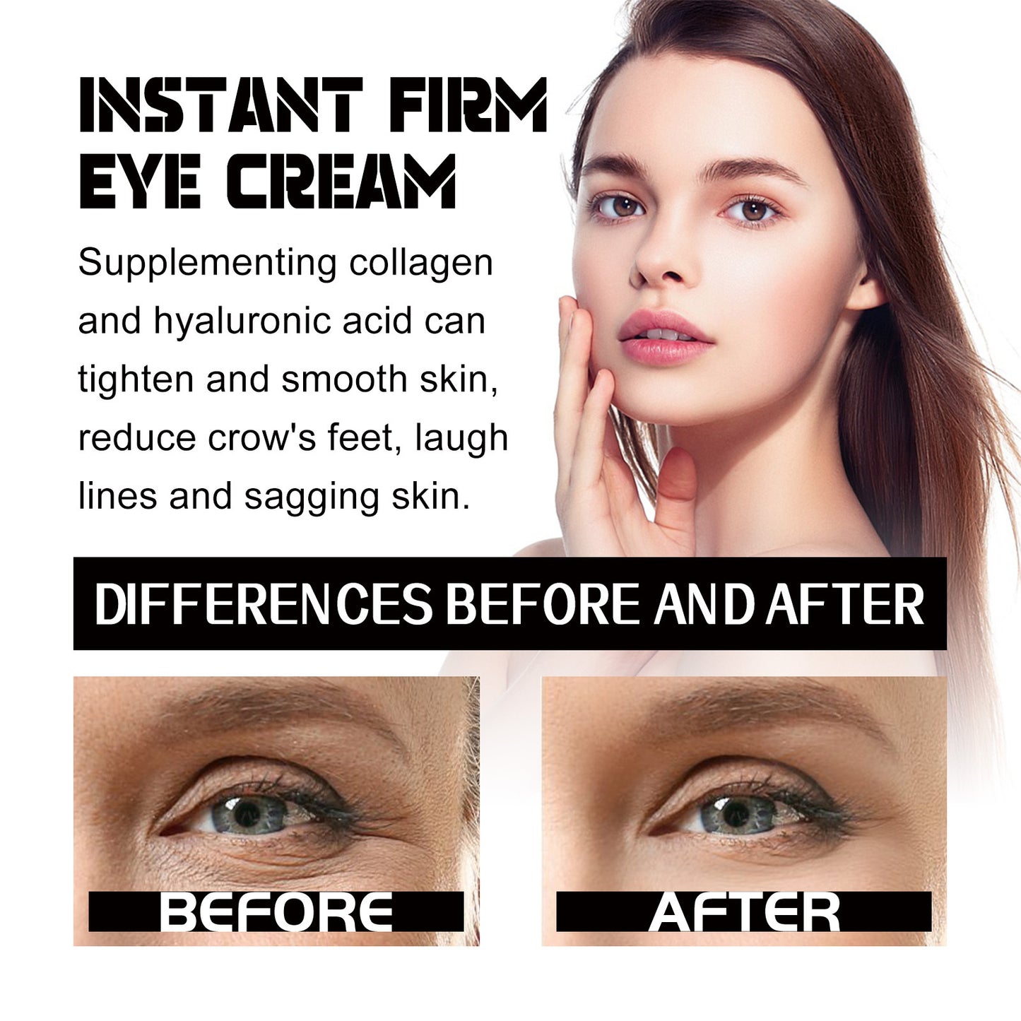 HOYGI - Instant Firm Eye Tightening Cream, Instant Firming Eye Cream With Hyaluronic Acid, Eye Tightener Cream With Collagen Vitamin E - Glamour Gale anti-aging cream