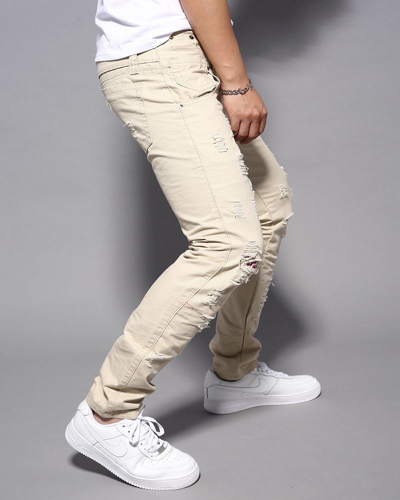 Casual Double Waist Ripped Casual Cargo Trousers