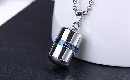 Titanium steel perfume bottle pendant