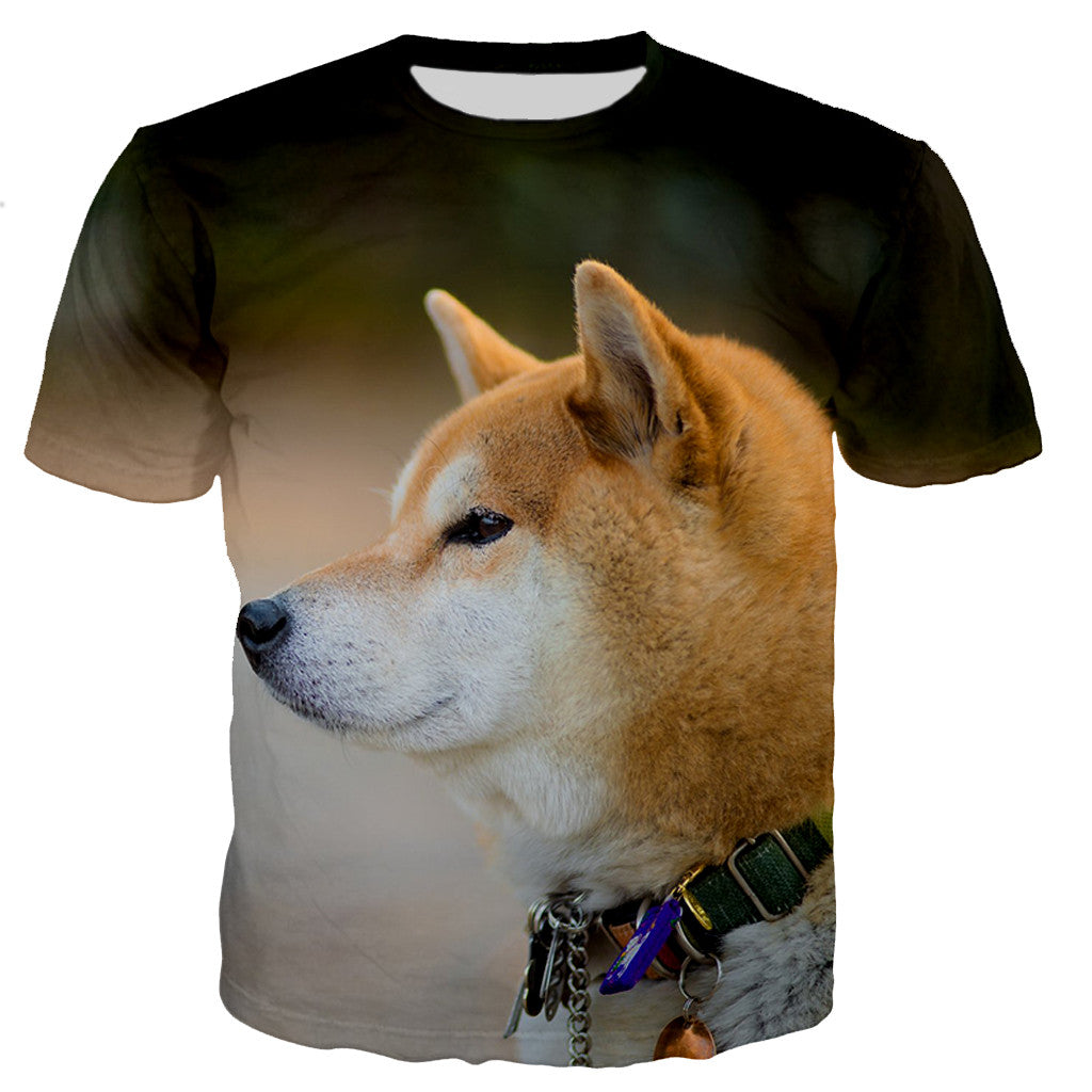 Dog 3D Print Short Sleeve T-Shirt