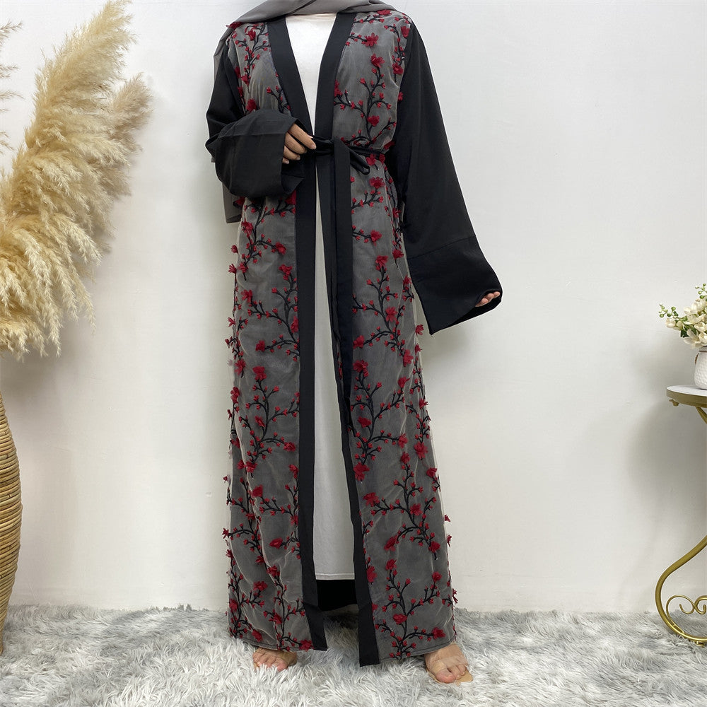 New Women's Robe Cardigan With 3D Three-dimensional Embroidery - Glamour Gale