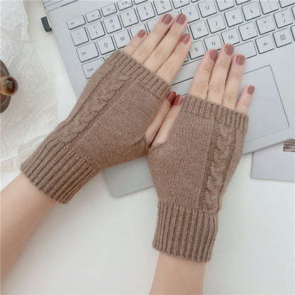 Woolen Knitting Gloves Short For Men And Women