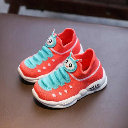 Children's soft-soled fly-knit shoes