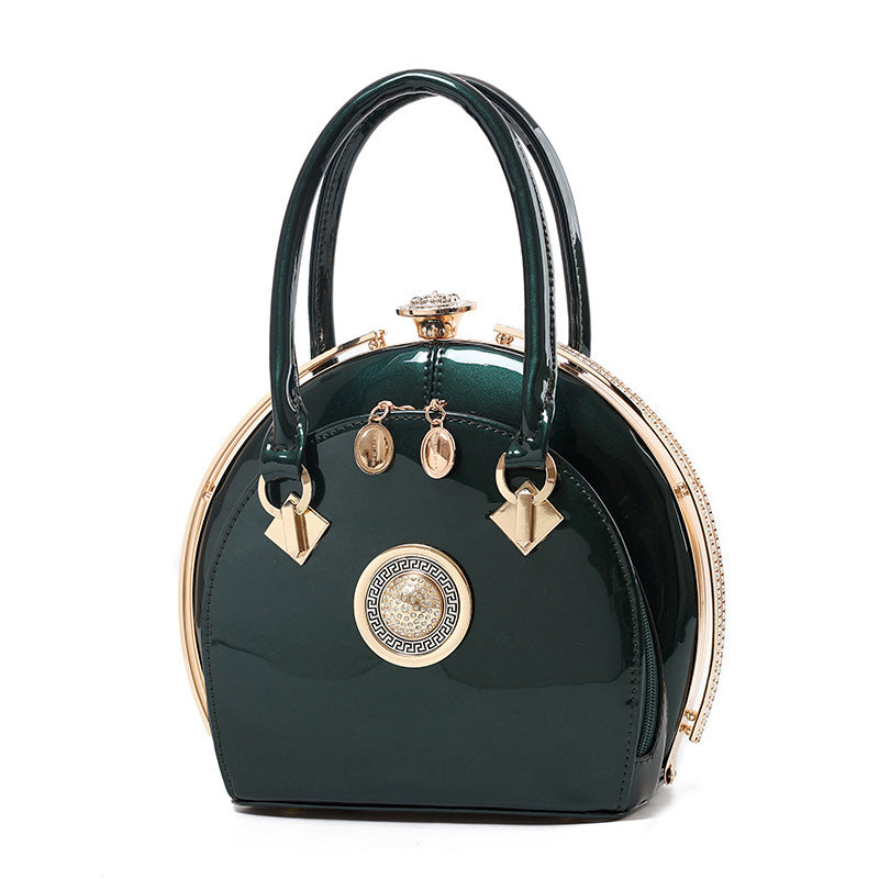 Bright leather high-end handbags noble fashion trend