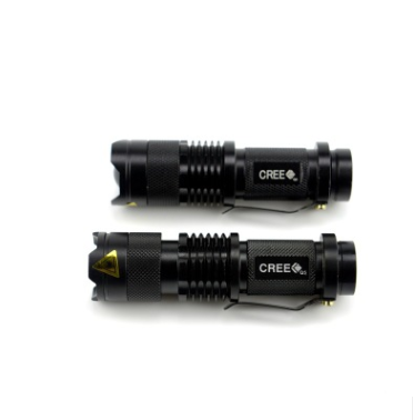 Telescopic zoom LED flashlight