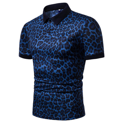 Leopard Print T-shirt Men's Short Sleeve